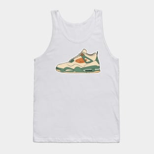 Step Up Your Style, Step Up the Planet: Beige Brown and Green Sneakers Tank Top